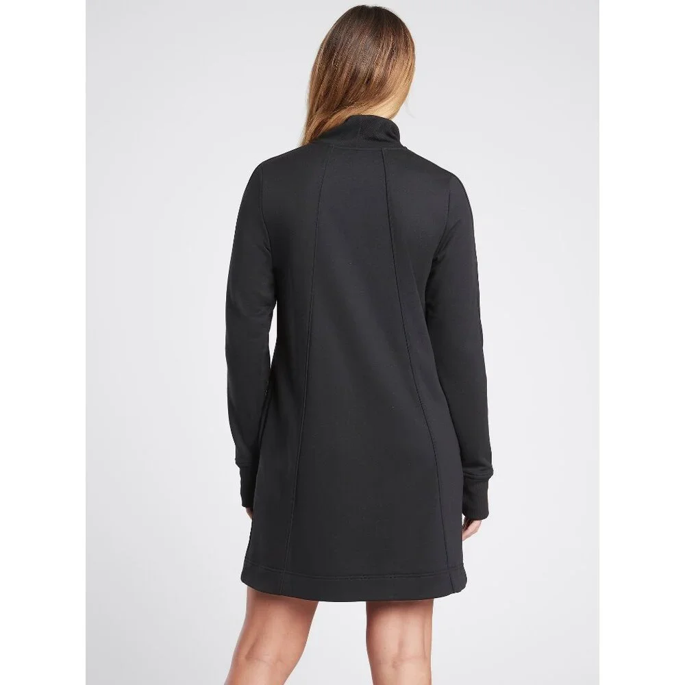 Athleta West Town‎ dress black half-zip Sz Small Petite - Picture 2 of 14